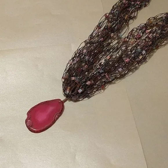 Ladder Ribbon, Hand Crocheted Necklace! - Picture 6 of 9